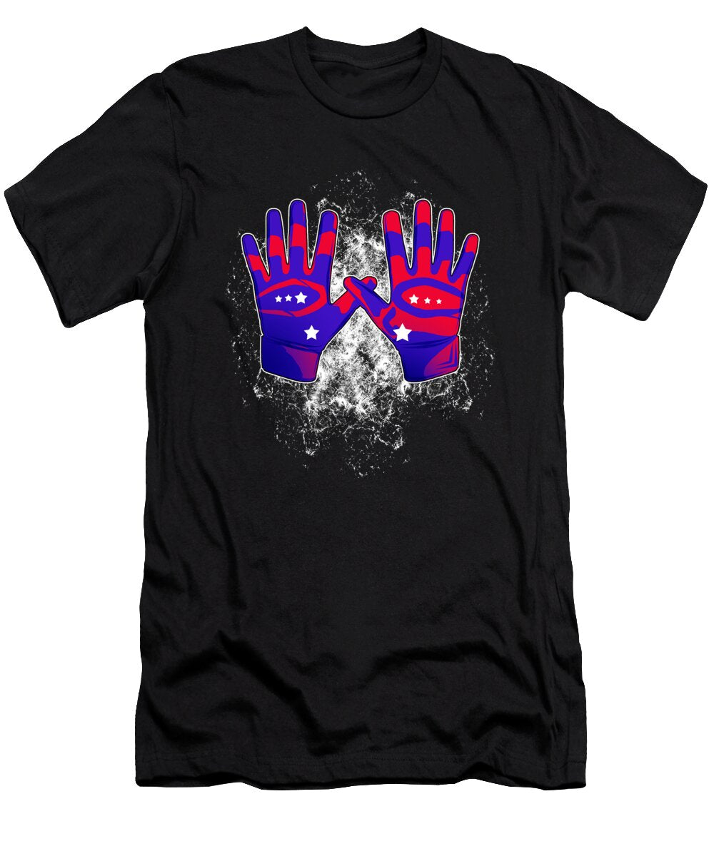 American Football Gloves Sunday Funday Player Gift Muc Designs T-Shirt
