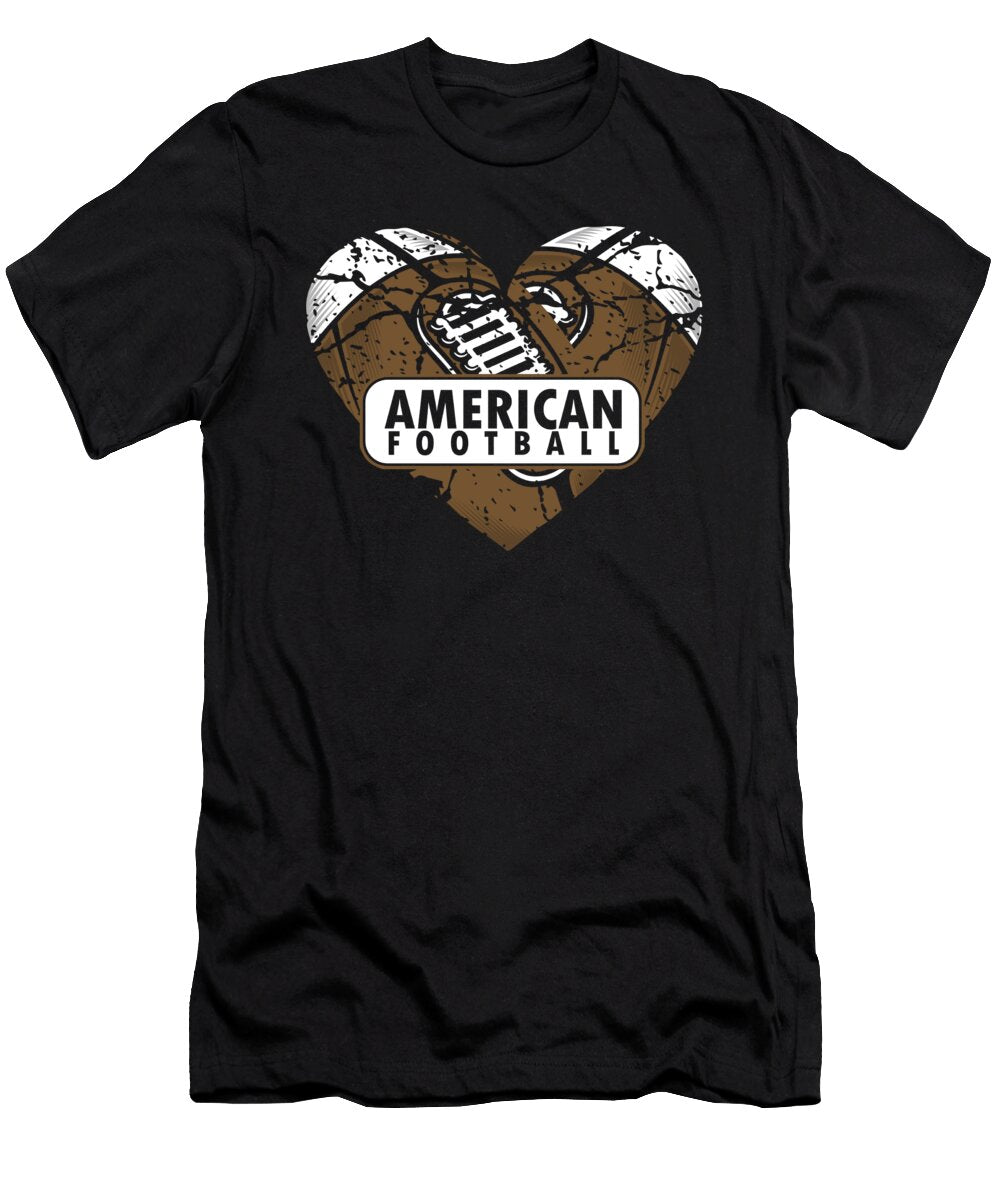 American Football Heart Rugby Player Rugby Ball Gift Thomas Larch T-Shirt