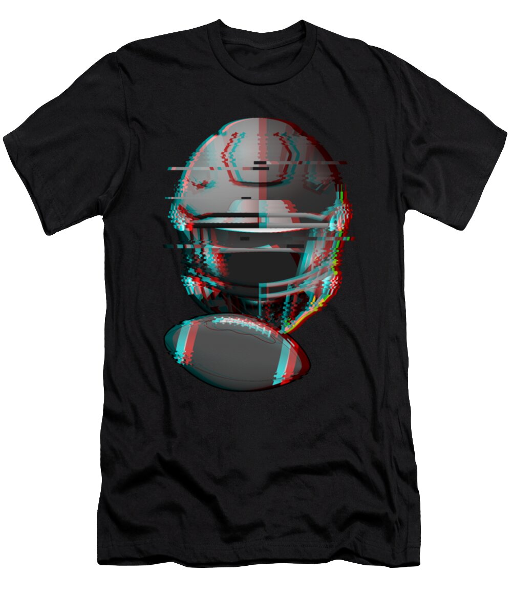 American Football Helmet Glitch Team Sports Lover Tinh Tran Le Thanh T-Shirt