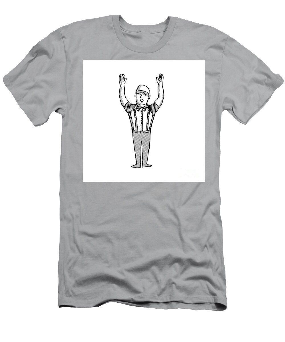 American Football Official Cartoon Black and White Aloysius Patrimonio T-Shirt
