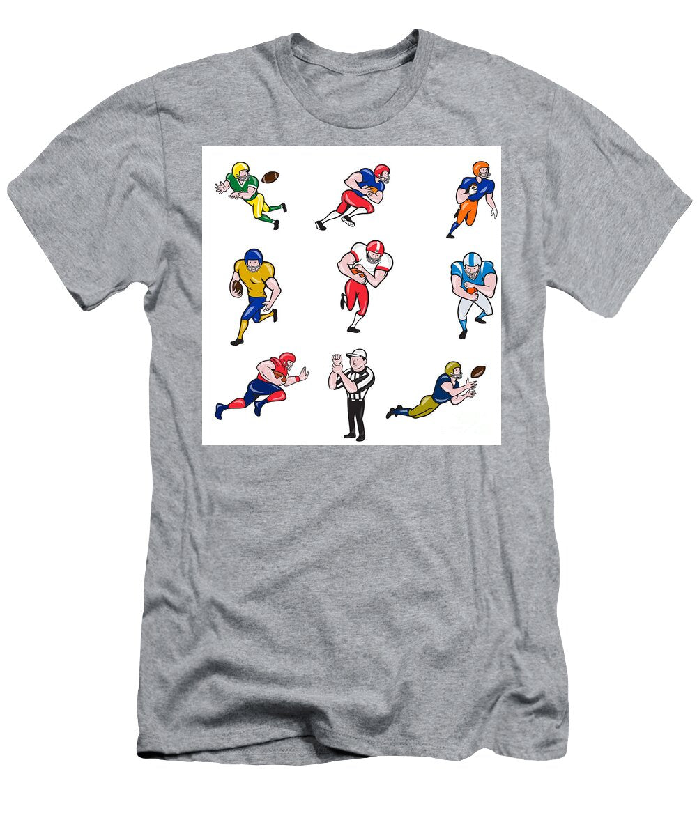 American Football Player Cartoon Collection Set Aloysius Patrimonio T-Shirt