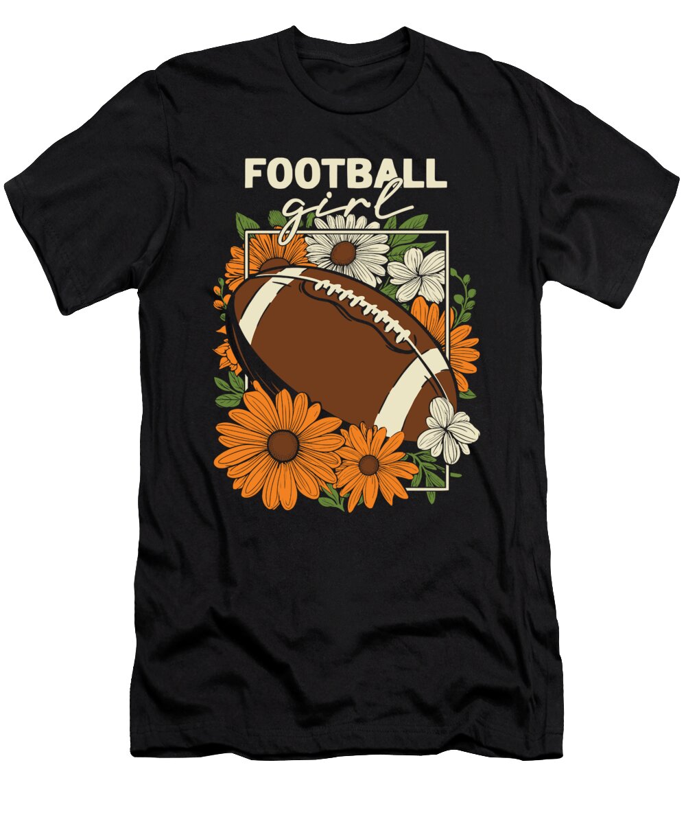 American Football Player Footballer Football Girl Crazy Squirrel T-Shirt