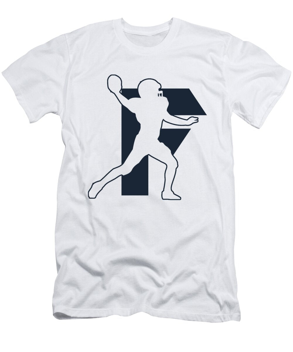 American Football Player Silhouette with Bold Letter F Lahrech Soumia T-Shirt