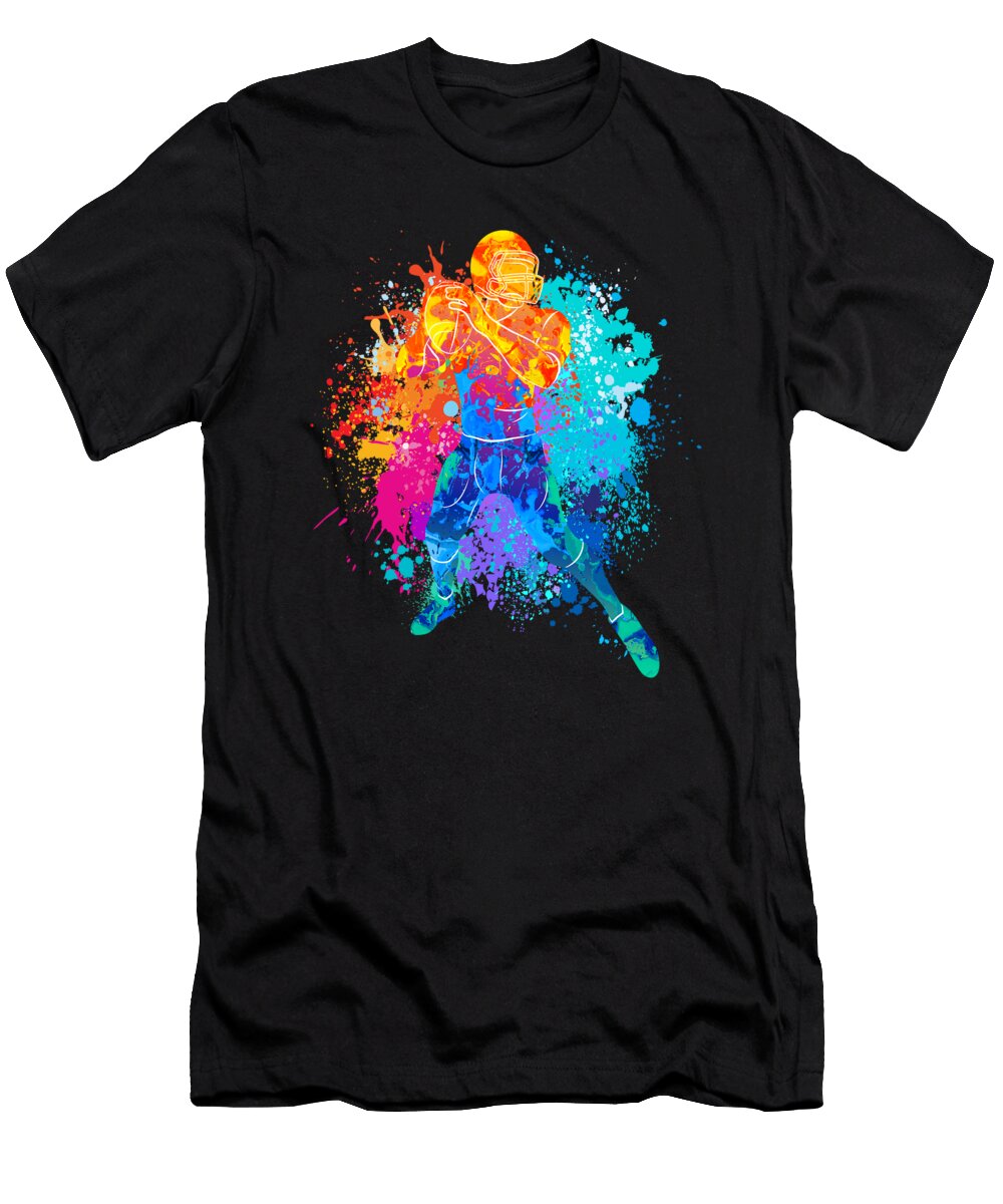 American Football Player Sports Moon T-Shirt