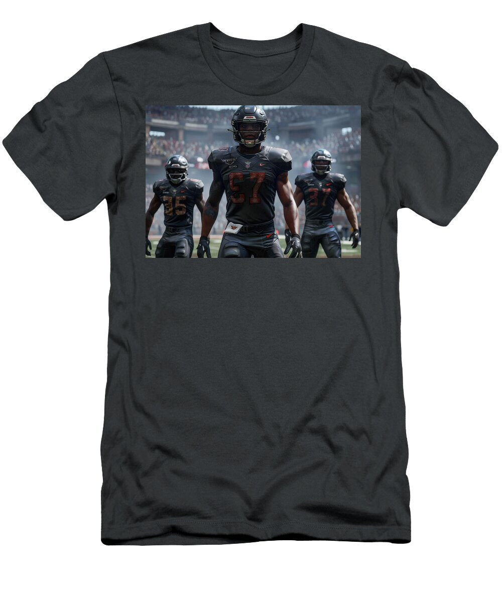 American Football Players in Action on the Field Tommy Mcdaniel T-Shirt