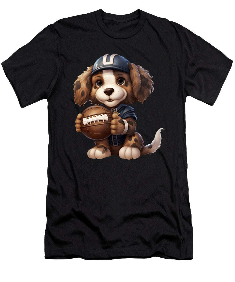 American Football Puppy Touchdown Quarterback Linebacker Dog Heidi Joyce T-Shirt