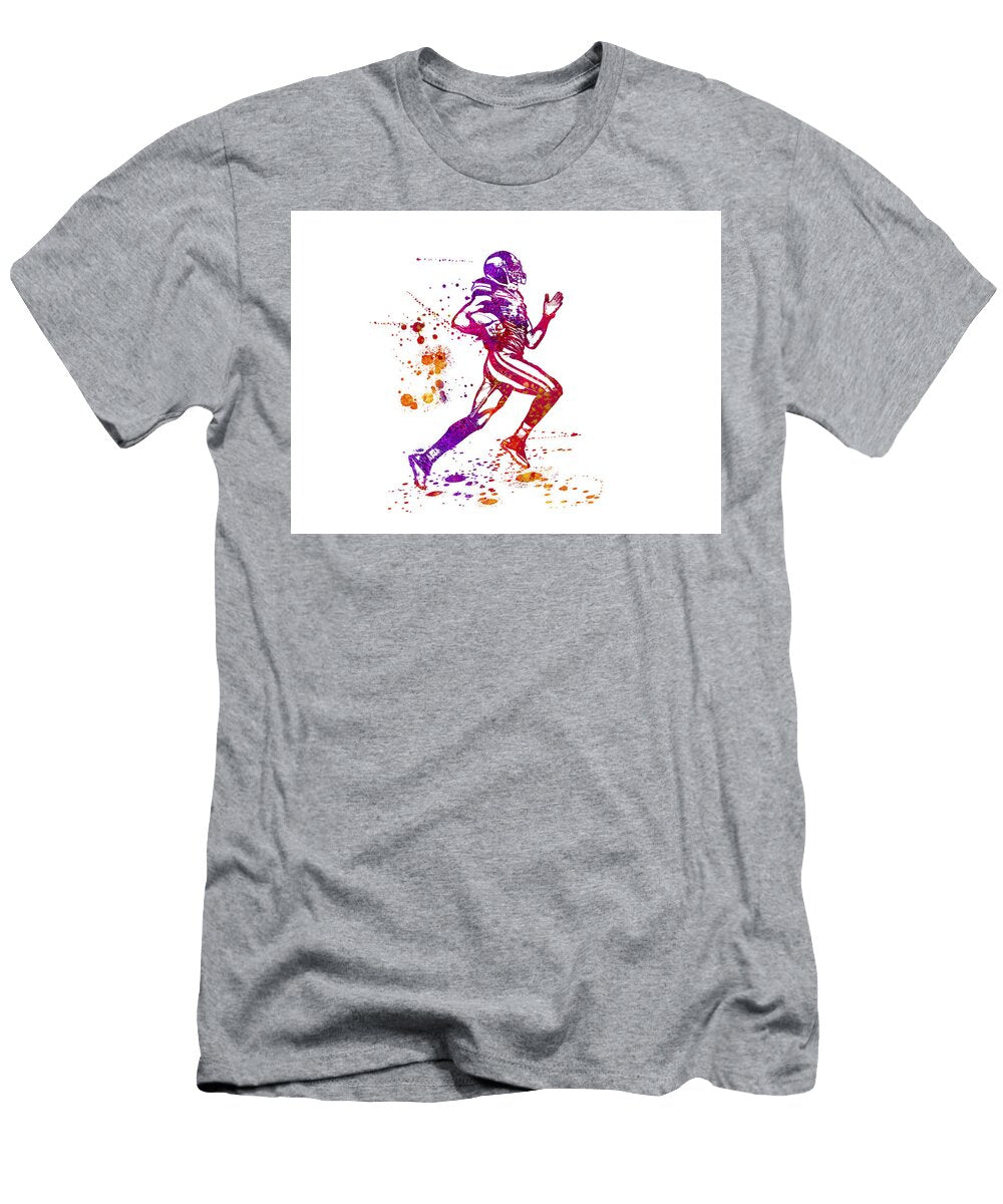 American Football Quarterback Running with Ball NFL Player Col Jesp Art and Decor T-Shirt