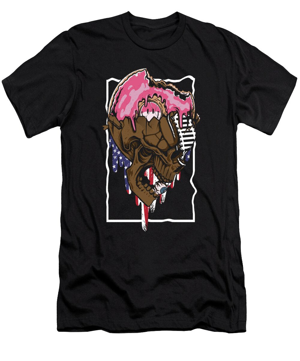 American Football Skull Rugby Player Donuts Gift Thomas Larch T-Shirt