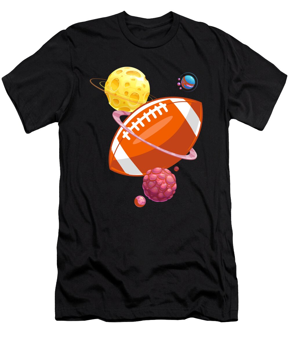 American Football Space Sports Moon T-Shirt