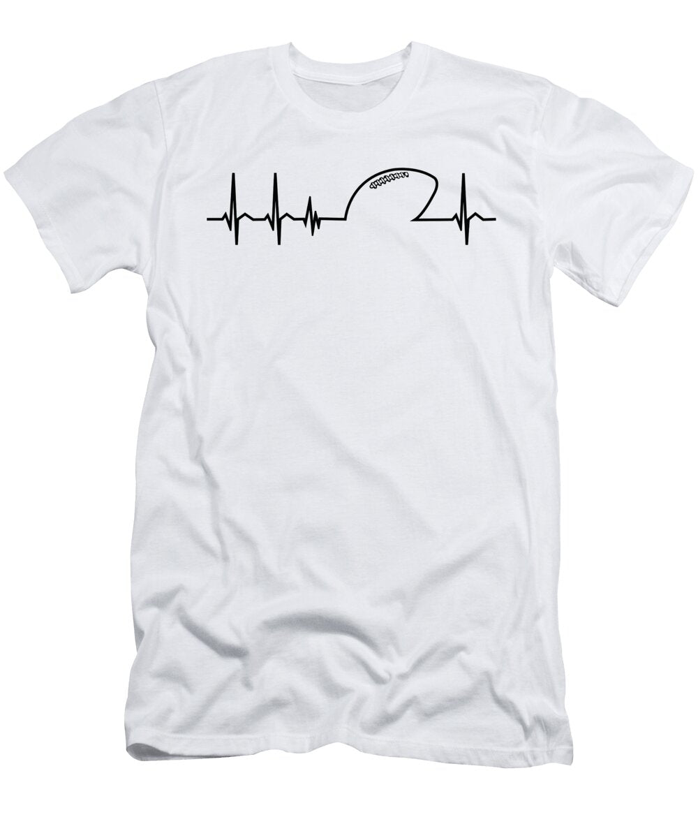 American Football Team Heart Heartbeat Gift Idea Tshirtconcepts Marvin Poppe T-Shirt