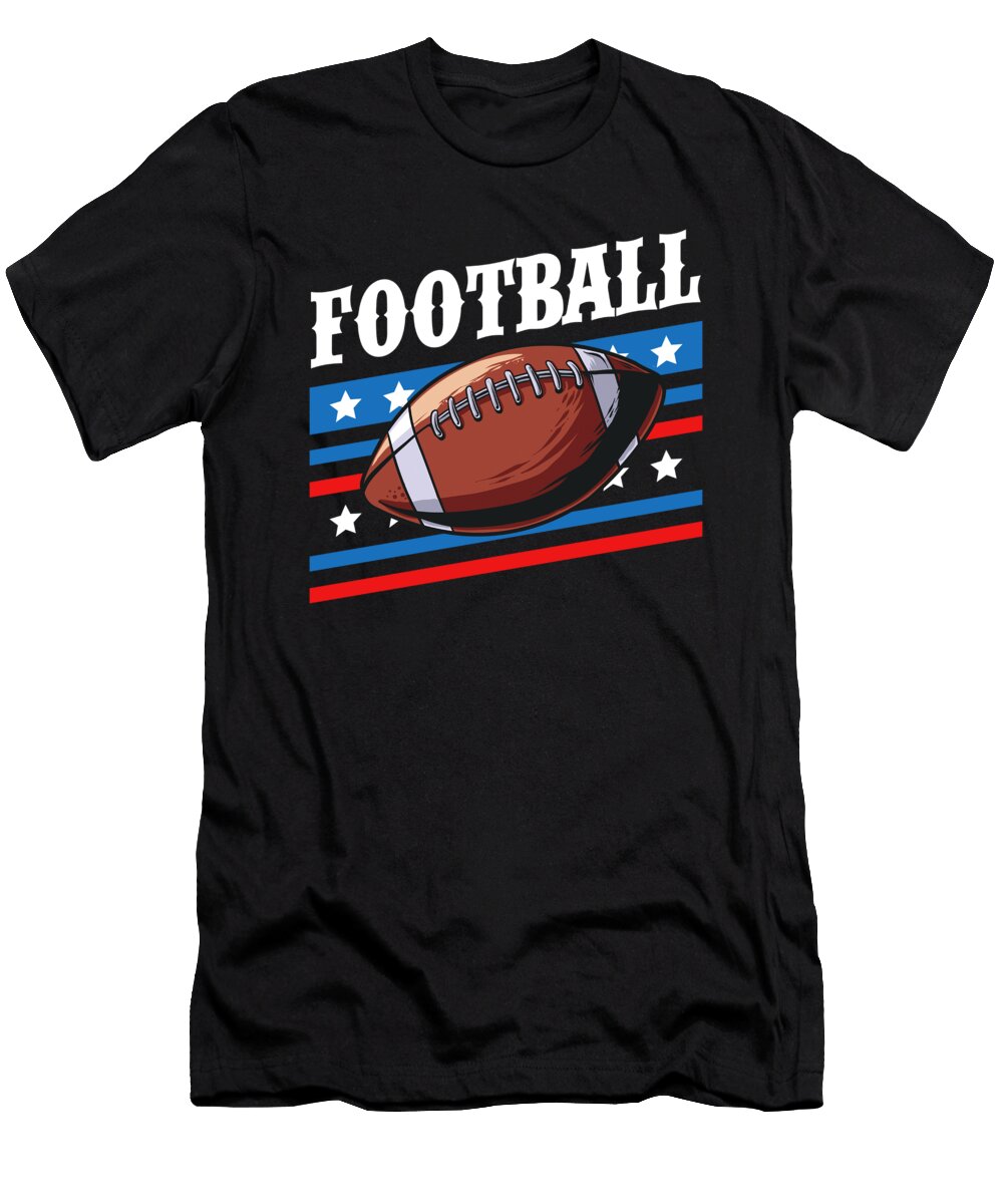 American Football US Flag Rugby Ball Rugby Player Gift Thomas Larch T-Shirt