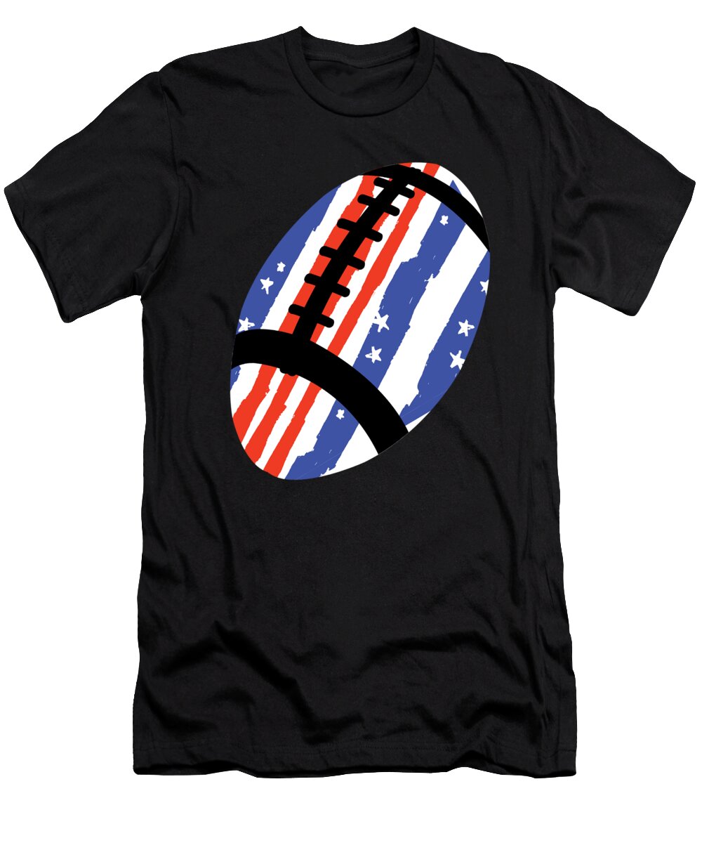 American Football USA Flag Rugby Ball Rugby Player Gift Thomas Larch T-Shirt