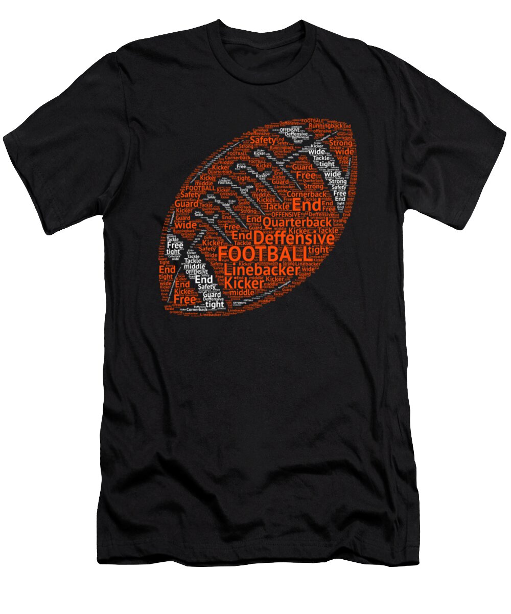 American Football Word Cloud Linemen Defense Tinh Tran Le Thanh T-Shirt
