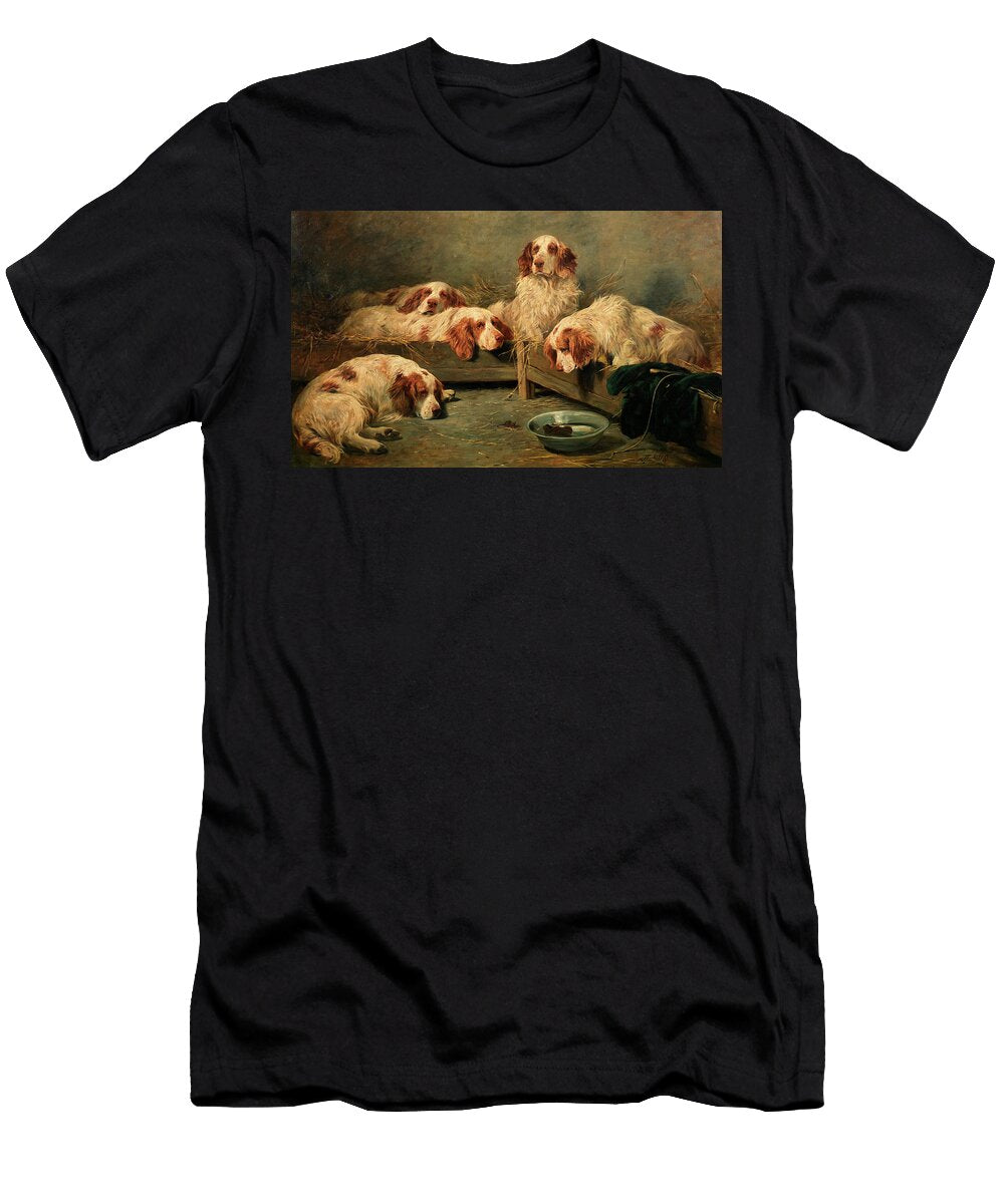 An Unexpected Visitor Clumber Spaniels in a Kennel John Emms T-Shirt