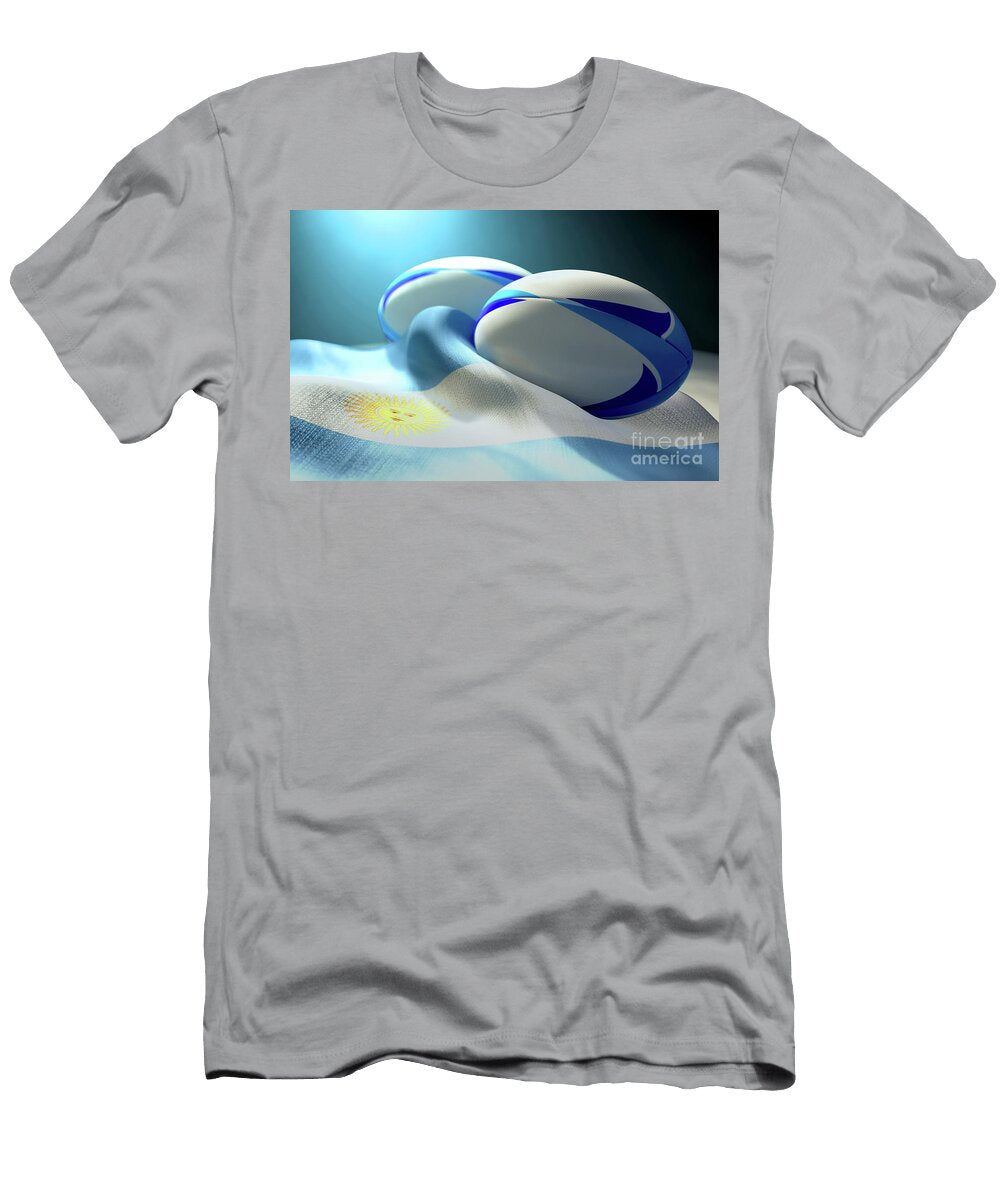 Argentina Flag and Rugby Ball Pair Allan Swart T-Shirt