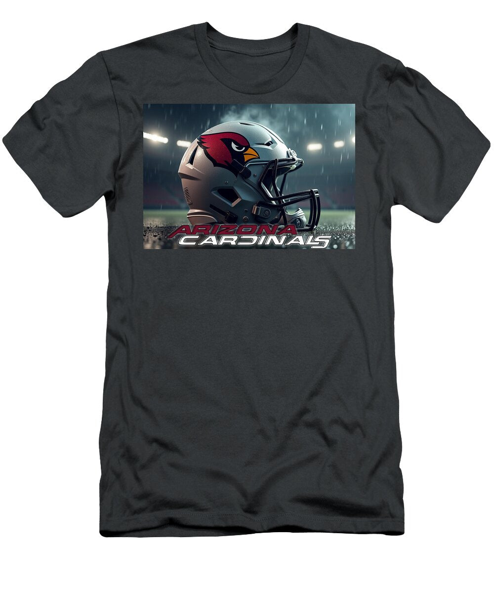 Arizona Cardinals Helmet in Stadium Kevin Walker and Pixel Reverie T-Shirt