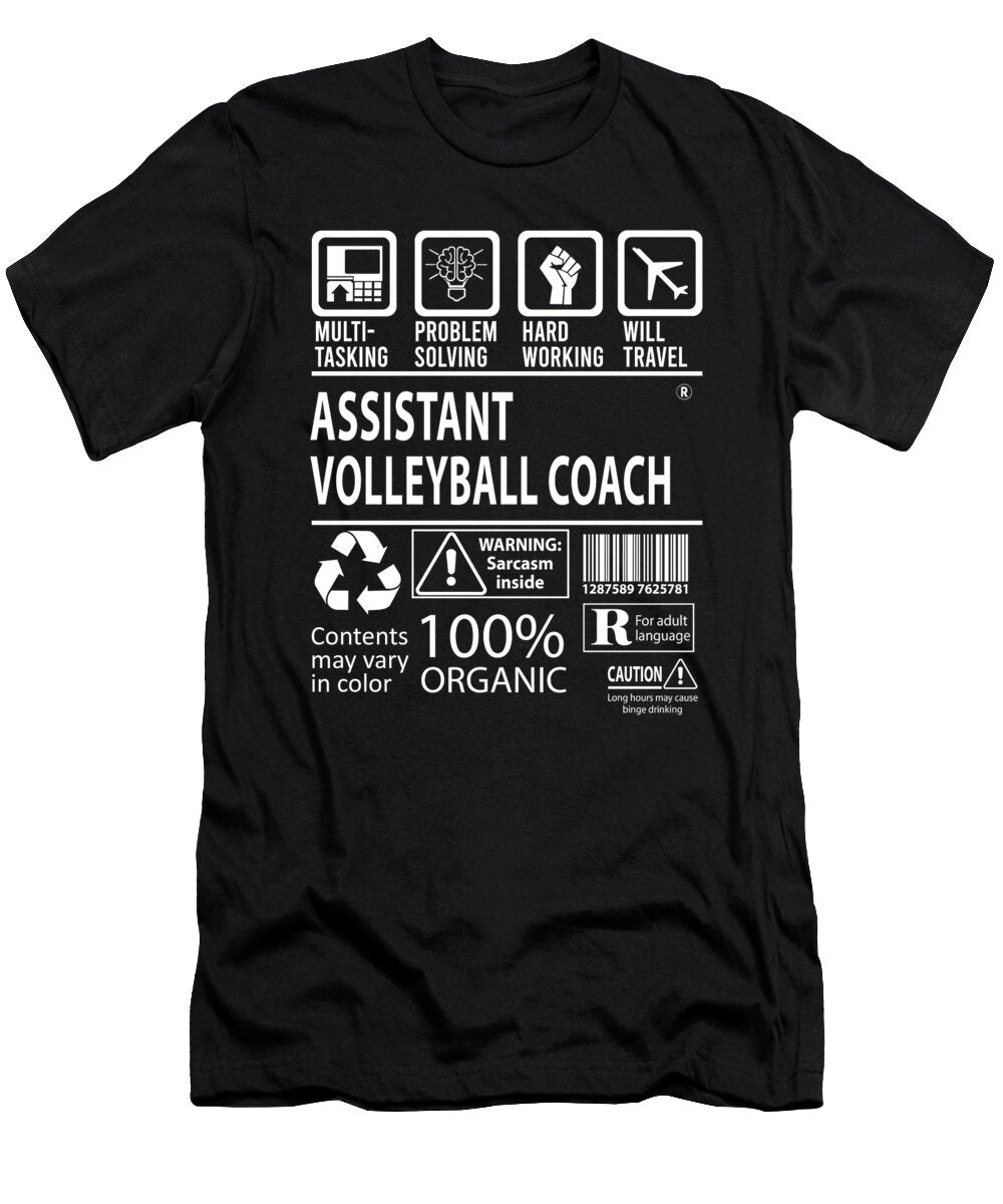 Assistant Volleyball Coach Multitasking Job Title Gift Item Shi Hu Kang T-Shirt