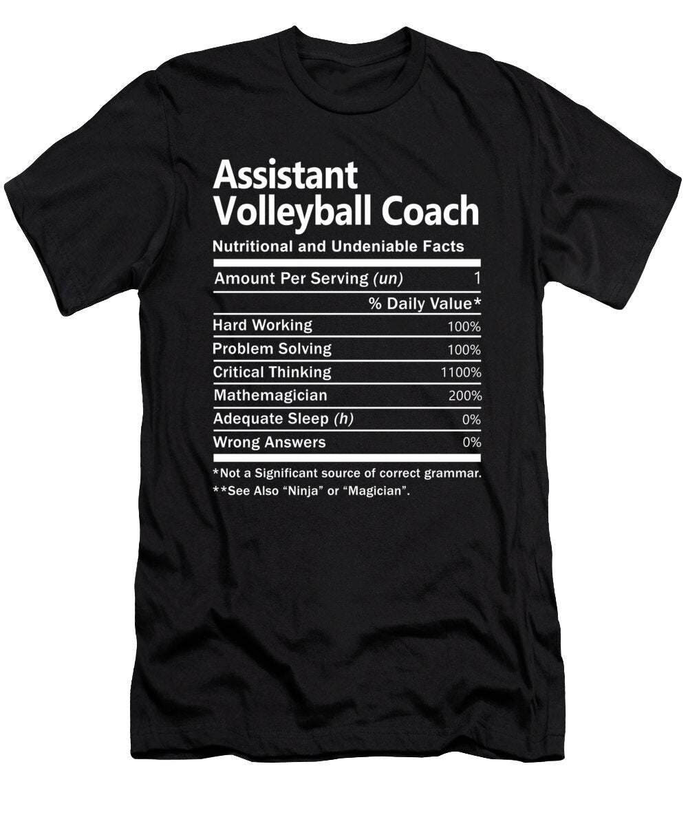 Assistant Volleyball Coach Nutrition Factors Gift Item Shi Hu Kang T-Shirt