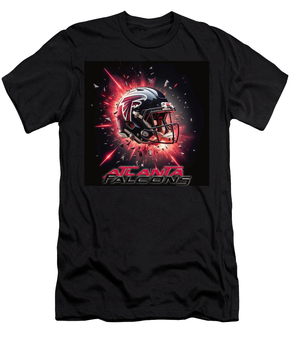 Atlanta Falcons Helmet Explosion Kevin Walker and Pixel Reverie T-Shirt