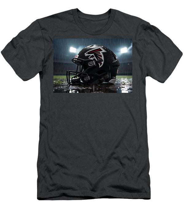 Atlanta Falcons Helmet in the Rain Kevin Walker and Pixel Reverie T-Shirt