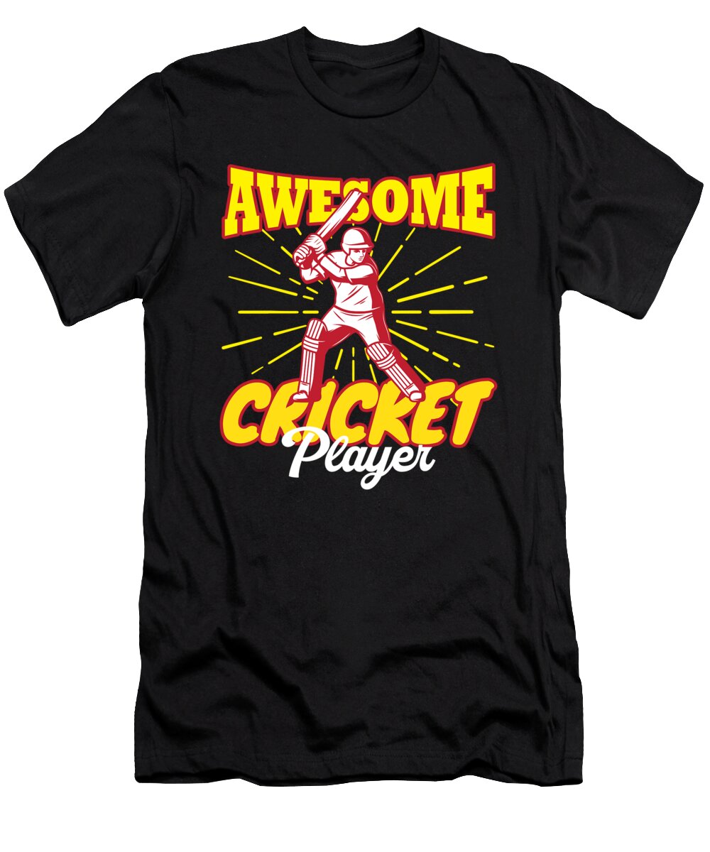 Awesome Cricket Player Cricketer Moon T-Shirt