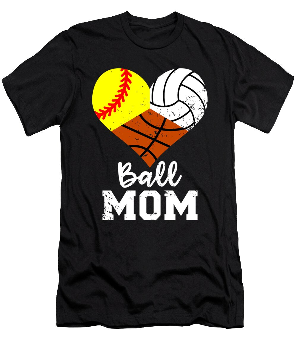 Ball Mom Funny Softball Volleyball Basketball Mom Dhbubble T-Shirt