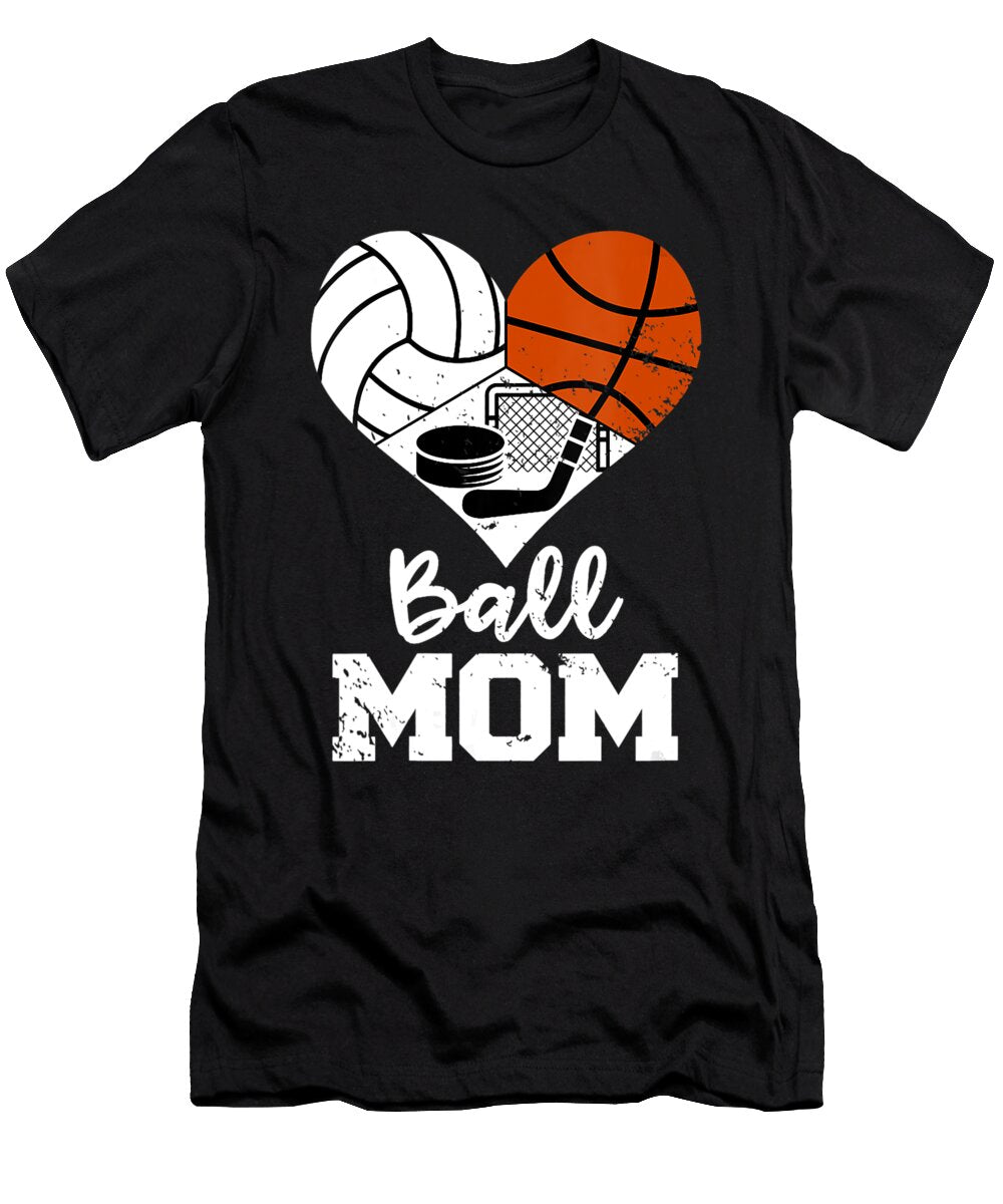 Ball Mom Funny Volleyball Basketball Hockey Player Mom Dh Bubble T-Shirt