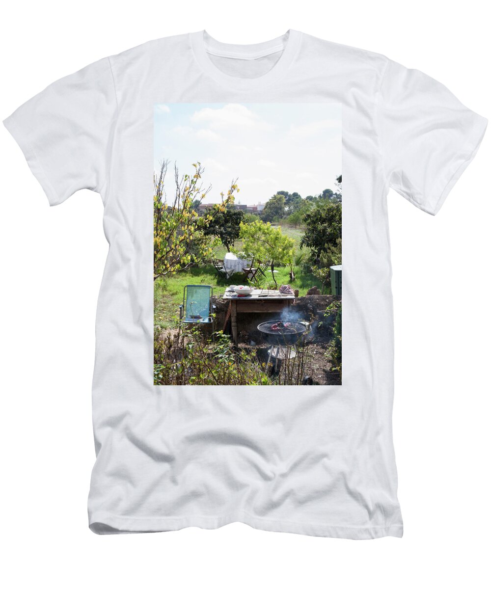 Barbecue in Summer Garden Malgorzata Stepien T-Shirt