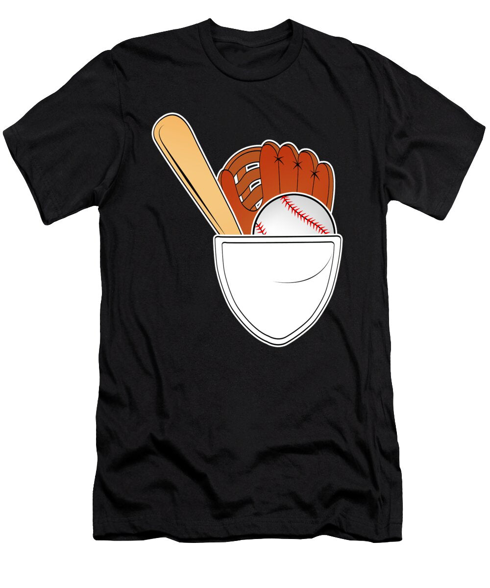 Baseball Bat Pocket Glove Baseball Player Gift Muc Designs T-Shirt