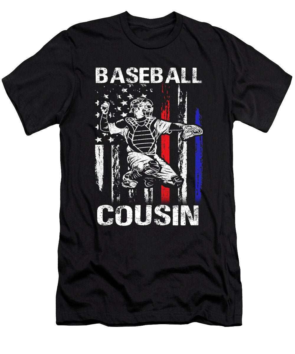 Baseball Cousin Happy Fathers Day USA Flag Dhbubble T-Shirt