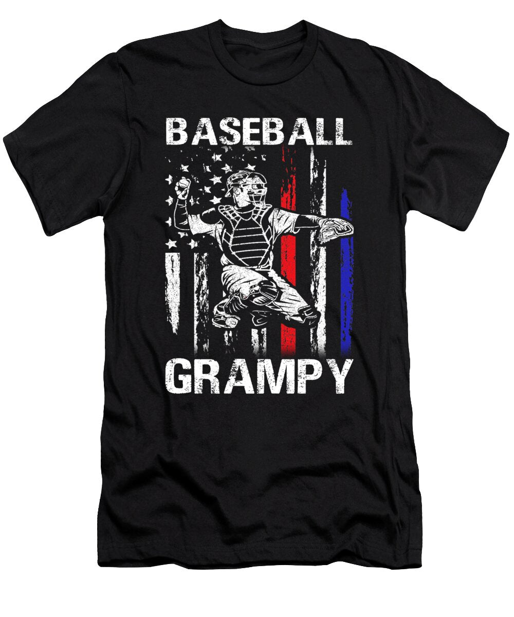 Baseball Grampy Happy Fathers Day USA Flag Dhbubble T-Shirt