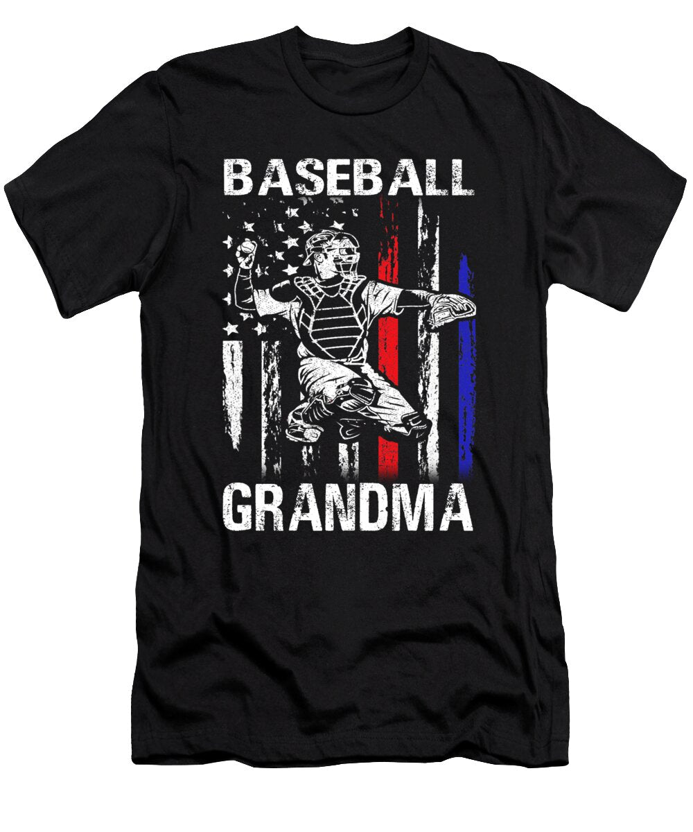Baseball Grandma Happy Fathers Day USA Flag Dhbubble T-Shirt