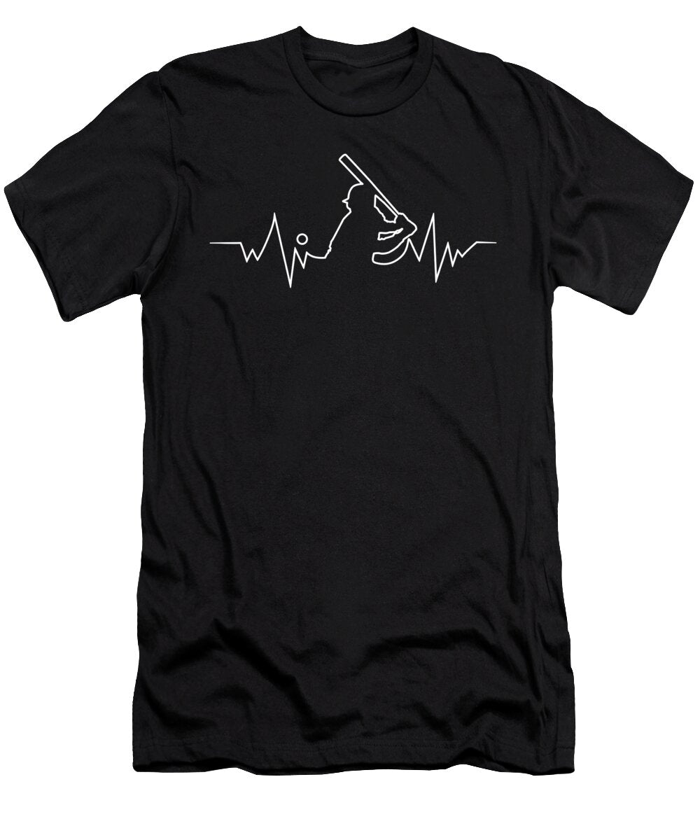 Baseball Heartbeat Graphic Cool Gift for Sport Lovers Art Frikiland T-Shirt