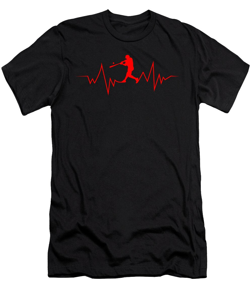Baseball Heartbeat Product Cool Gift for Sport Lovers Art Frikiland T-Shirt