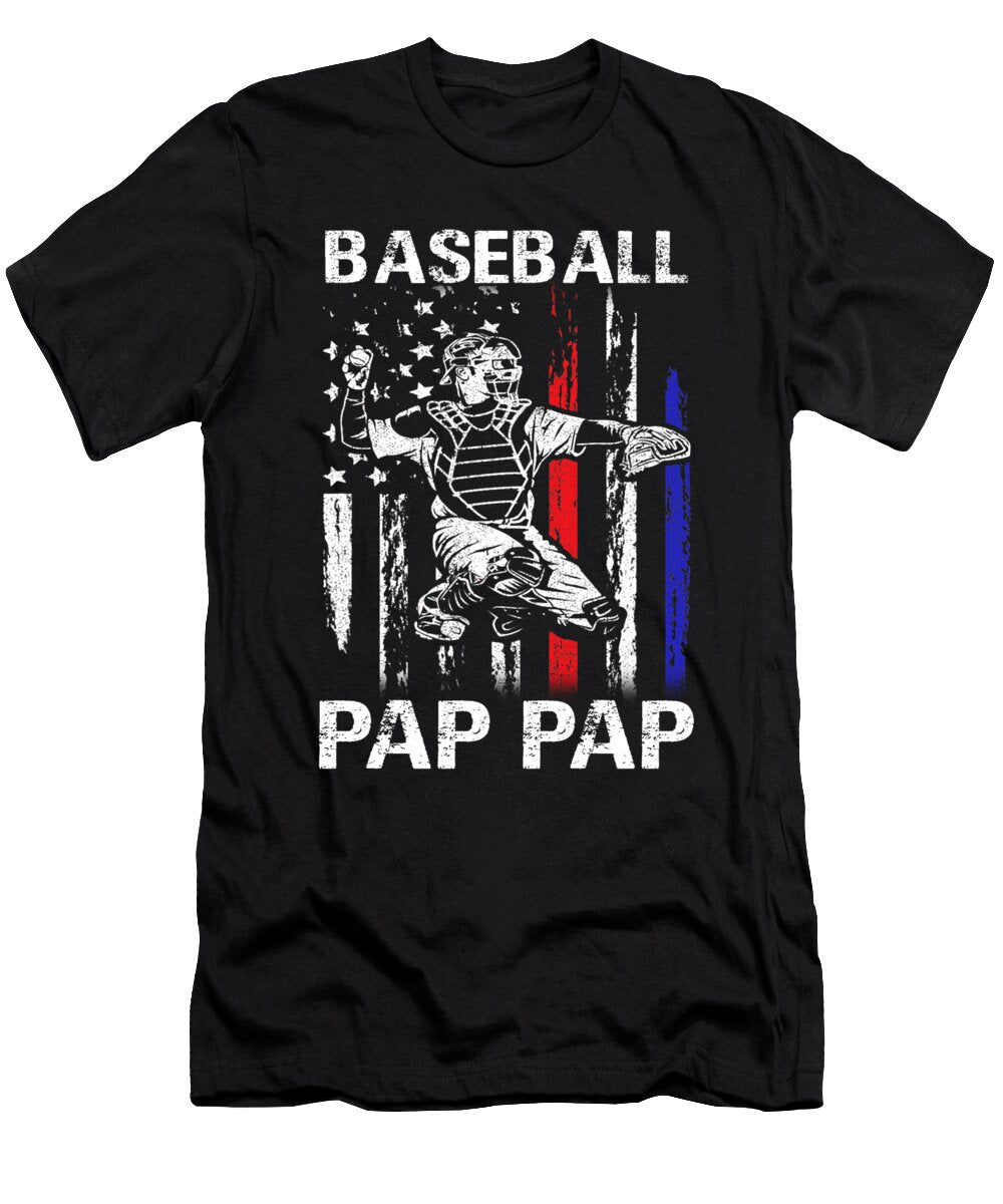 Baseball Pap Pap Happy Fathers Day USA Flag Dhbubble T-Shirt