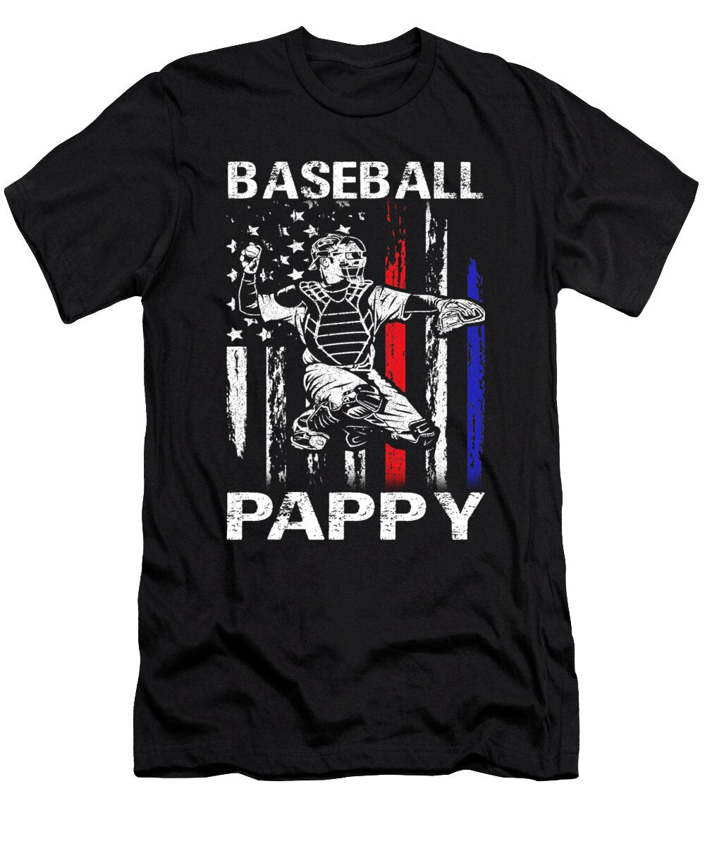 Baseball Pappy Happy Fathers Day USA Flag Dhbubble T-Shirt