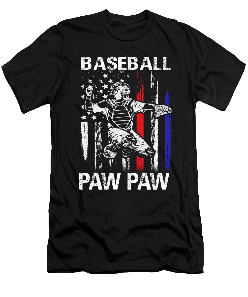 Baseball Paw Paw Happy Fathers Day USA Flag Dhbubble T-Shirt