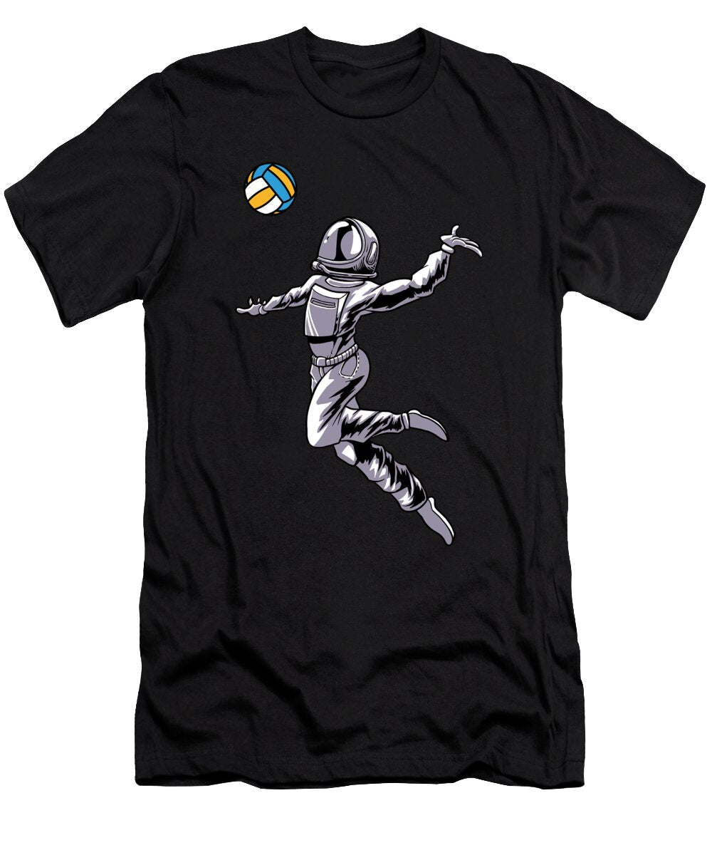 Beach Volleyball Astronaut Vball Volleyball Crazy Squirrel T-Shirt