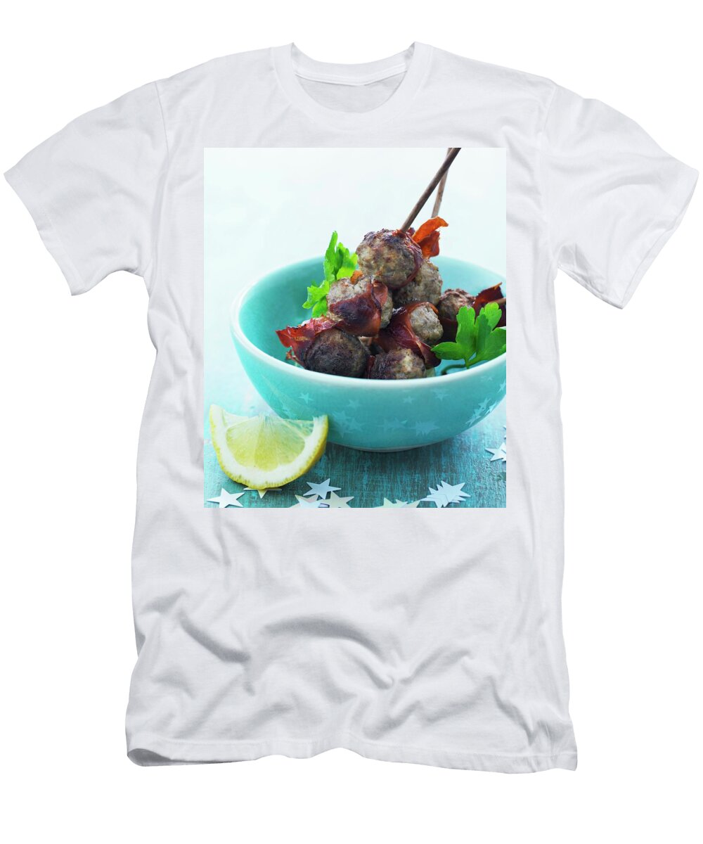 Beef Meatball Skewers Wrapped in Parma Ham Mikkel Adsbl T-Shirt