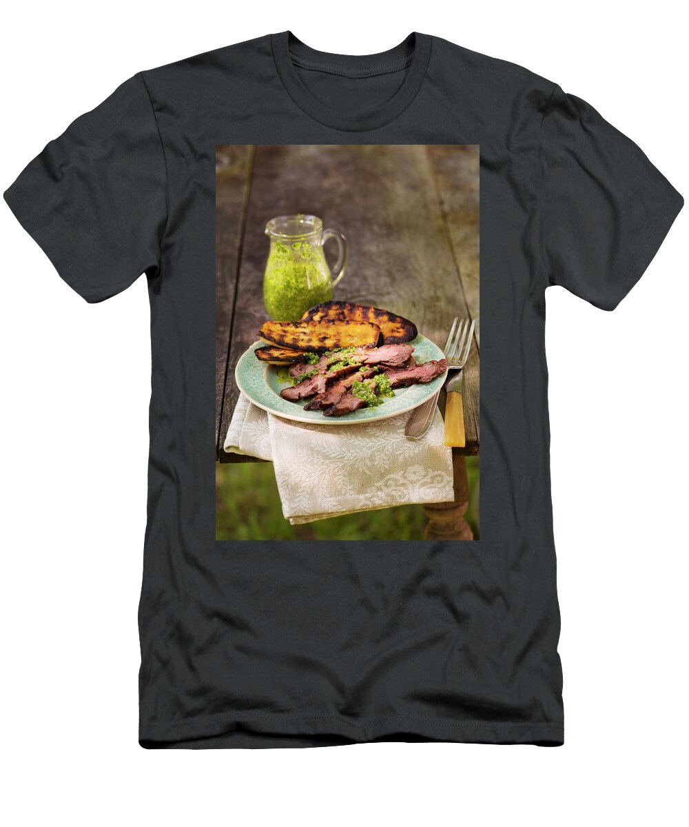 Beef Steak with Grilled Squash Jim Scherer T-Shirt