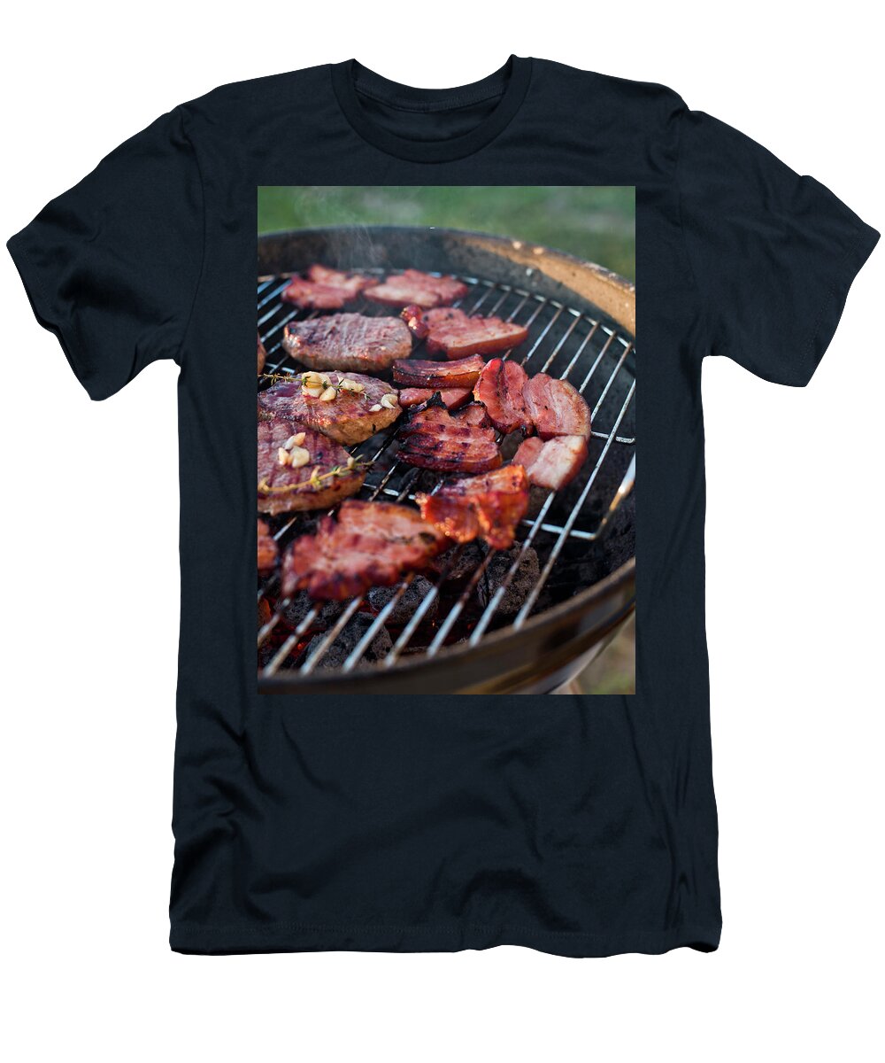 Beef Steaks and Bacon on a Grill Dorota Indycka T-Shirt