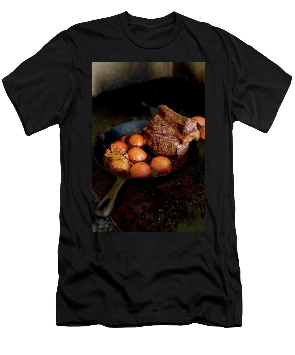 Beef with Onions in a Cast Iron Pan Roger Stowell T-Shirt