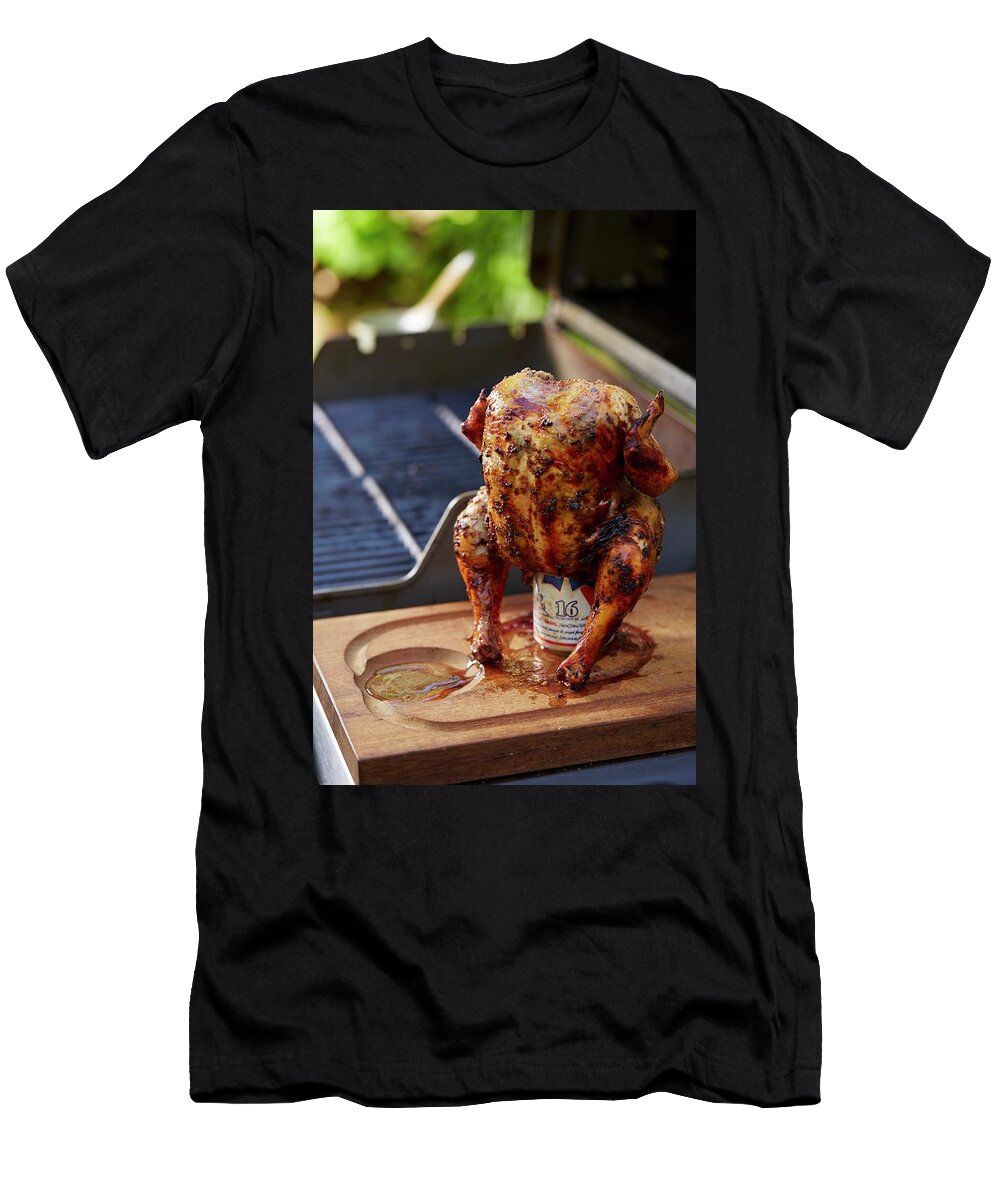 Beer Can Chicken on a Grill Leigh Beisch T-Shirt