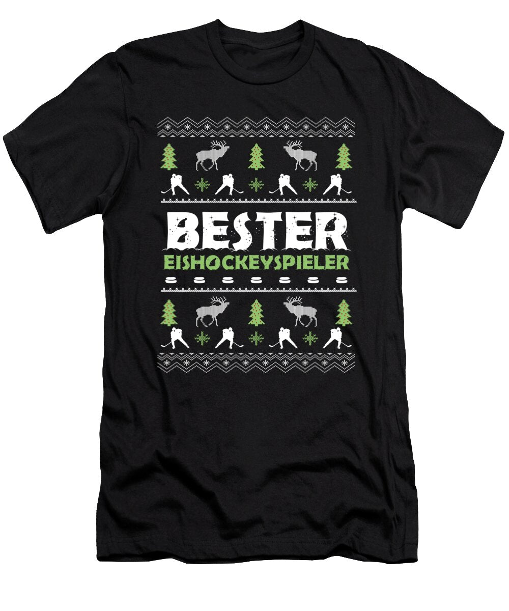 Bester Eishockeyspieler Ugly Sweater Christmas Thomas Larch T-Shirt