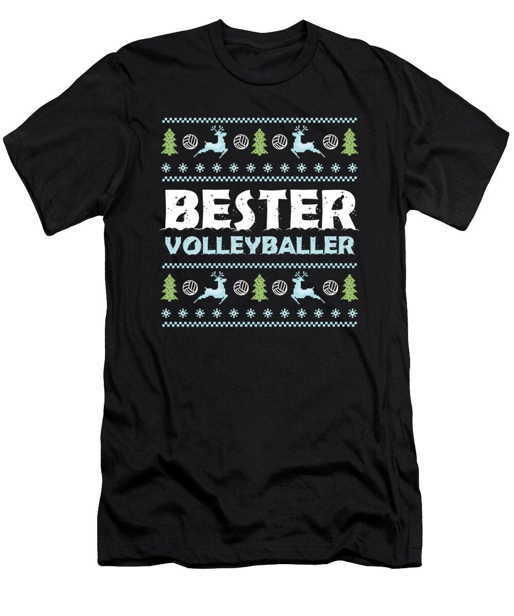 Bester Volleyballer Ugly Sweater Christmas Sports Gift Thomas Larch T-Shirt