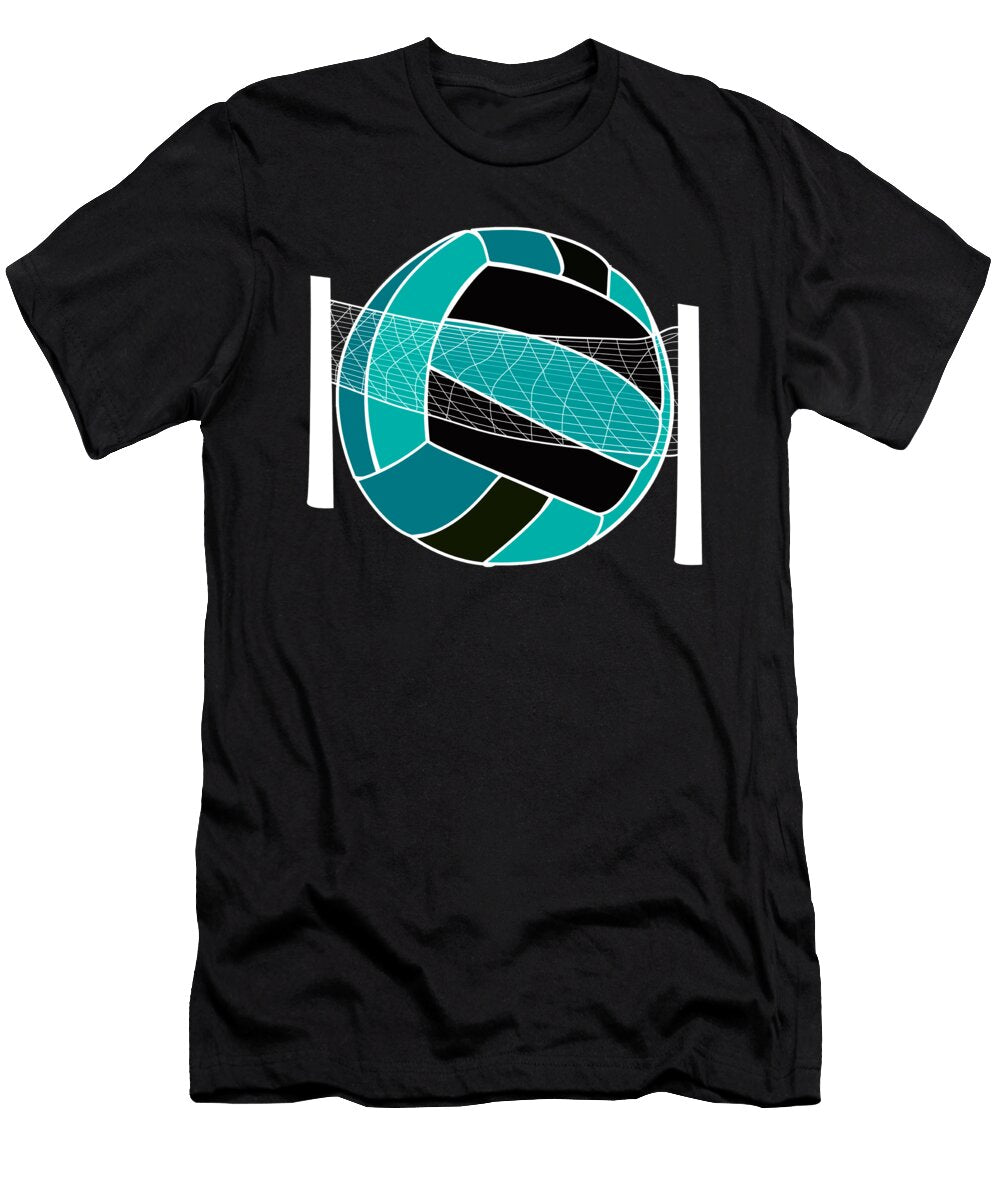 Blue Volleyball Ball and Net Gift for Player Coach and Fan Design Sel Mermaid T-Shirt