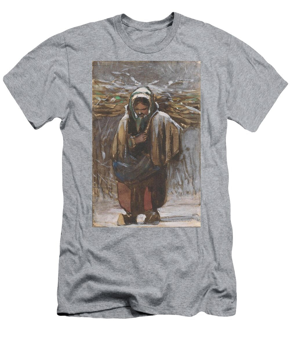 Boerin Met Sprokkelhout Op Haar Rug in Winterlandschap Jan Weissenbruch Dutch T-Shirt