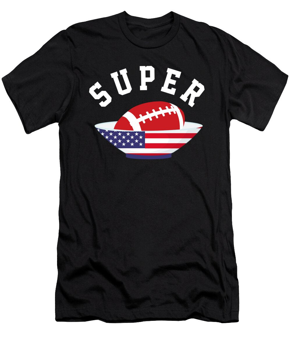 Bowl Rugby Ball USA Flag American Football Gift Thomas Larch T-Shirt
