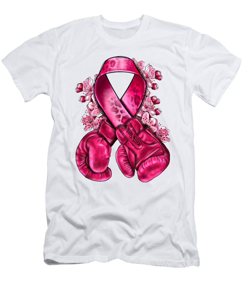Boxing Gloves Breast Cancer Awareness Natalie Lidford T-Shirt