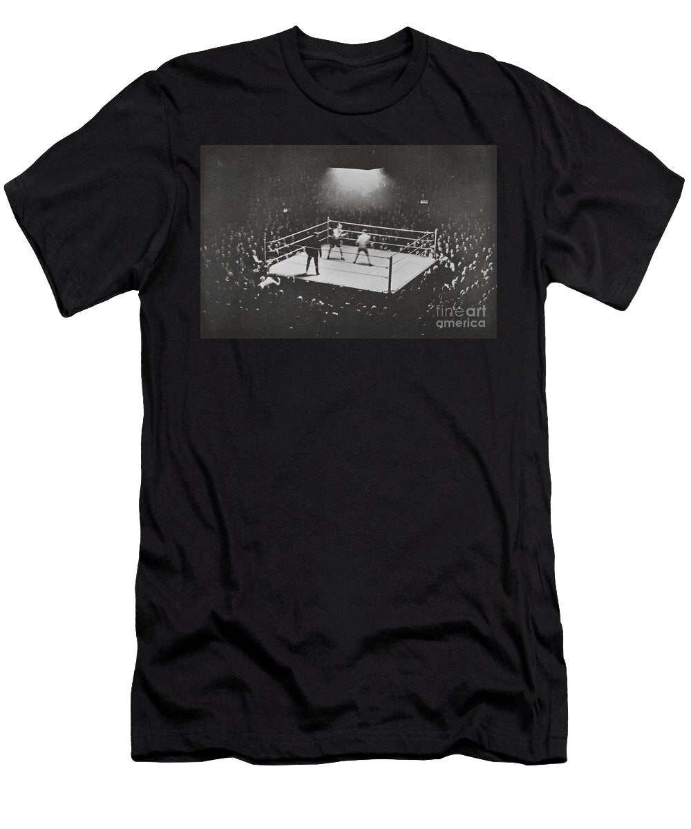 Boxing Match White City London Black and White Photo English Photographer T-Shirt